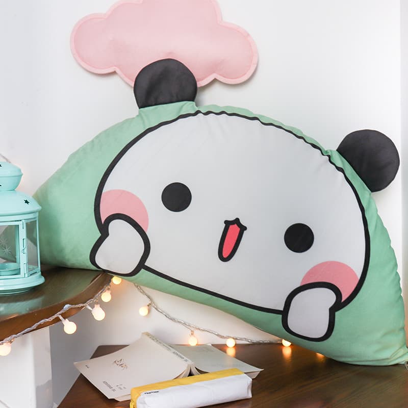 Pequeno Panda um 2 bonito dos desenhos animados encosto almofada de cabeceira menina coração presente travesseiro removí