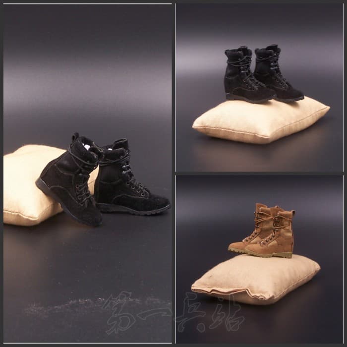 Botas femininas de combate no deserto do soldado 1/6 VM-002 cor areia VM-003 botas femininas pretas com cadarço, estoque