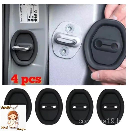 Conjunto De 4 Peças De Almofadas Protetoras De Borracha Para Fechadura De Porta De Carro Portas Evitar Colisão E Impacto