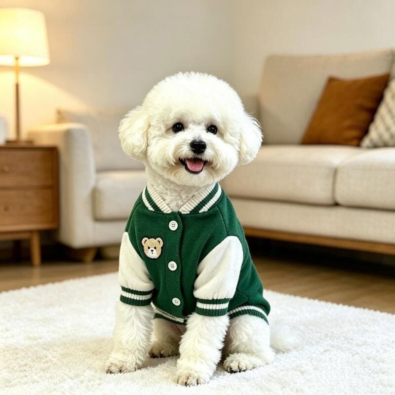 Cão De Estimação Outono E Inverno Letras De Malha Bordado Cardigan Gato Teddy Bumerangue Bichon Roupas De Beisebol