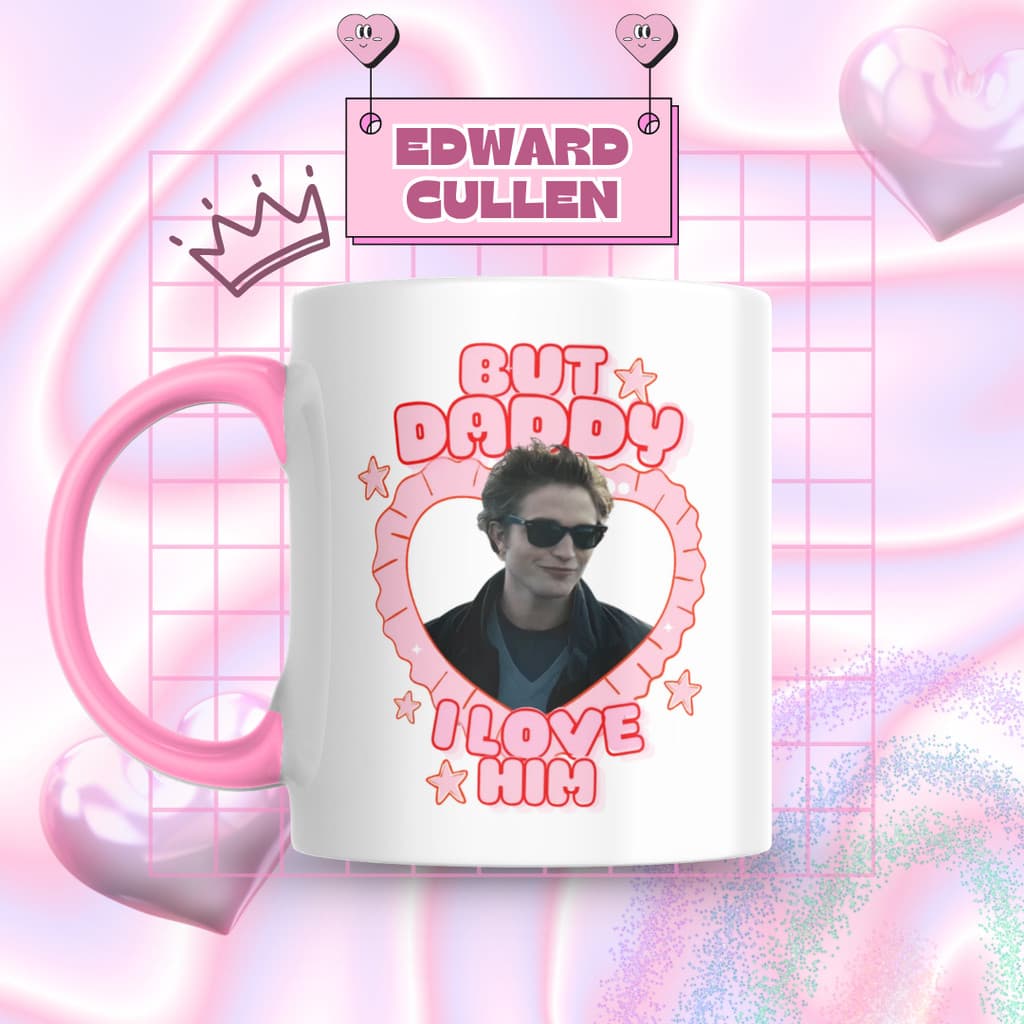 Caneca Xicara Porcelana 325ml Edward Cullen Crepúsculo Personalizada Presente Decoração Casa