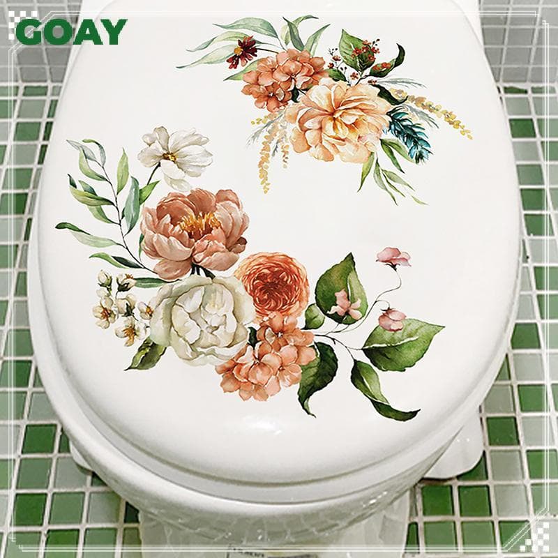 Madeira Borboleta Flor Assento Do Vaso Sanitário Stiers Auto-Adesivo Tampa Decalques Diy Removível Para Banheiro Decoraç
