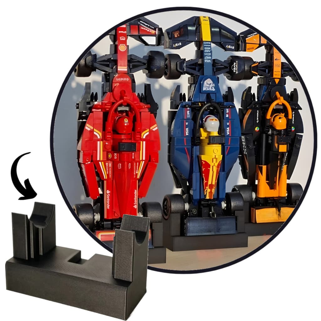 Rack De Suporte De Exibição Vertical De Plástico Para Modelos De Blocos De Construção Da Série LEGO Speed Champion F1 De