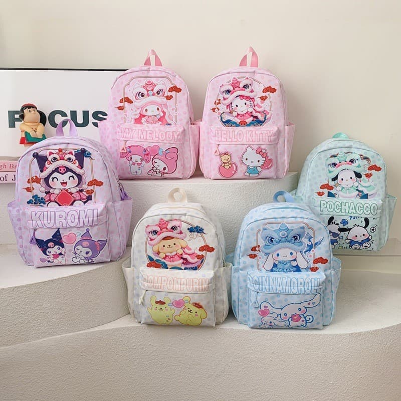 Mochila com estampa de anime para meninos e meninas, mochila infantil para o jardim de infância e escola primária, nova