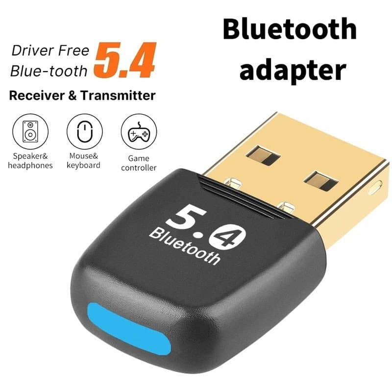 Adaptador Bluetooth USB Bluetooth 5.4 para PC, Dongle Adaptador, Mouse Sem Fio, Receptor de Áudio Musical, Transmissor U