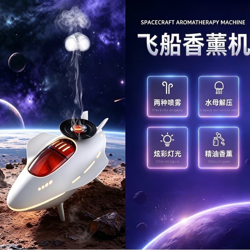 26 novo estilo nave espacial difusor de Aroma doméstico Desktop quarto controle remoto Spray Drone cuspe água-viva umidi
