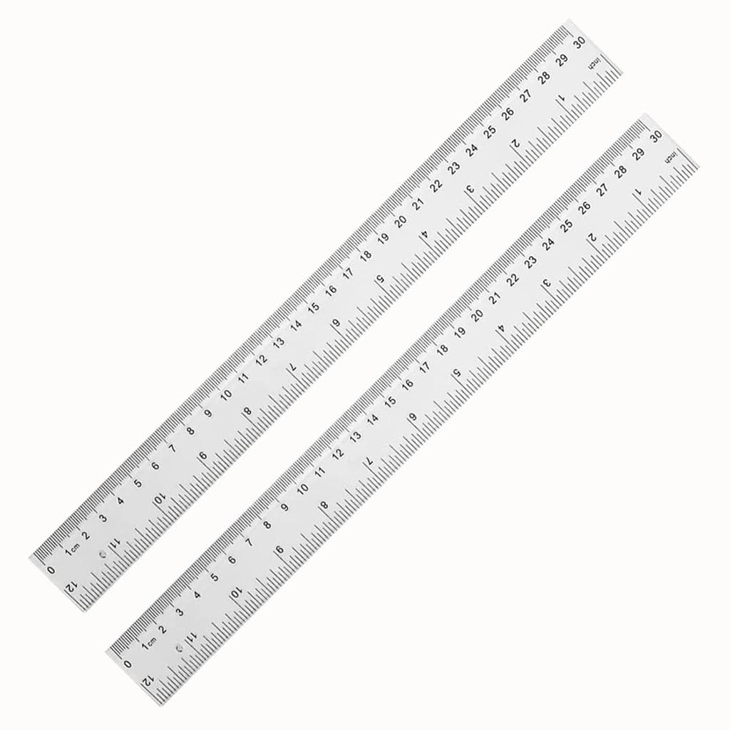 Régua Plástica YouOKLight 30cm, Régua Transparente, de 12 polegadas, Métrica, 30cm para Escola, Réguas