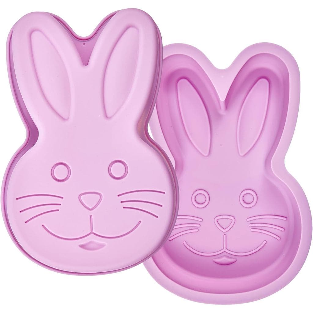 Conjunto de 2 Formas de Silicone para Bolo de Coelho, Forma Grande para Bolo de Coelho de Páscoa, Formas de Chocolate de