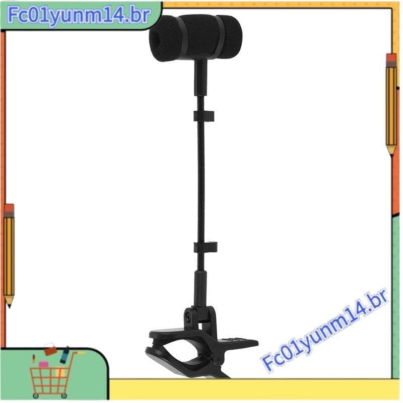 Clipe De Microfone Condensador De Instrumento Para Flauta Clarinete Piccolo Oboé Suporte Universal De Montagem Em Rack