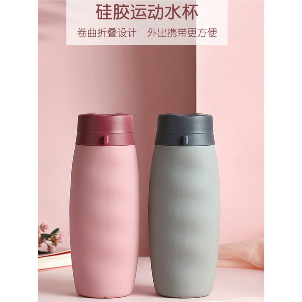 Silicone portátil garrafa esportiva portátil criativo silicone dobrável copo de viagem ao ar livre dobrável café copo de