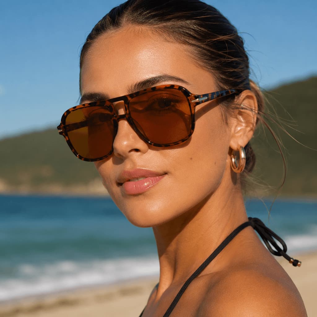 Óculos De Sol Aviador Quadrado Retro Blogueira Moda Verão Unissex Varias Cores