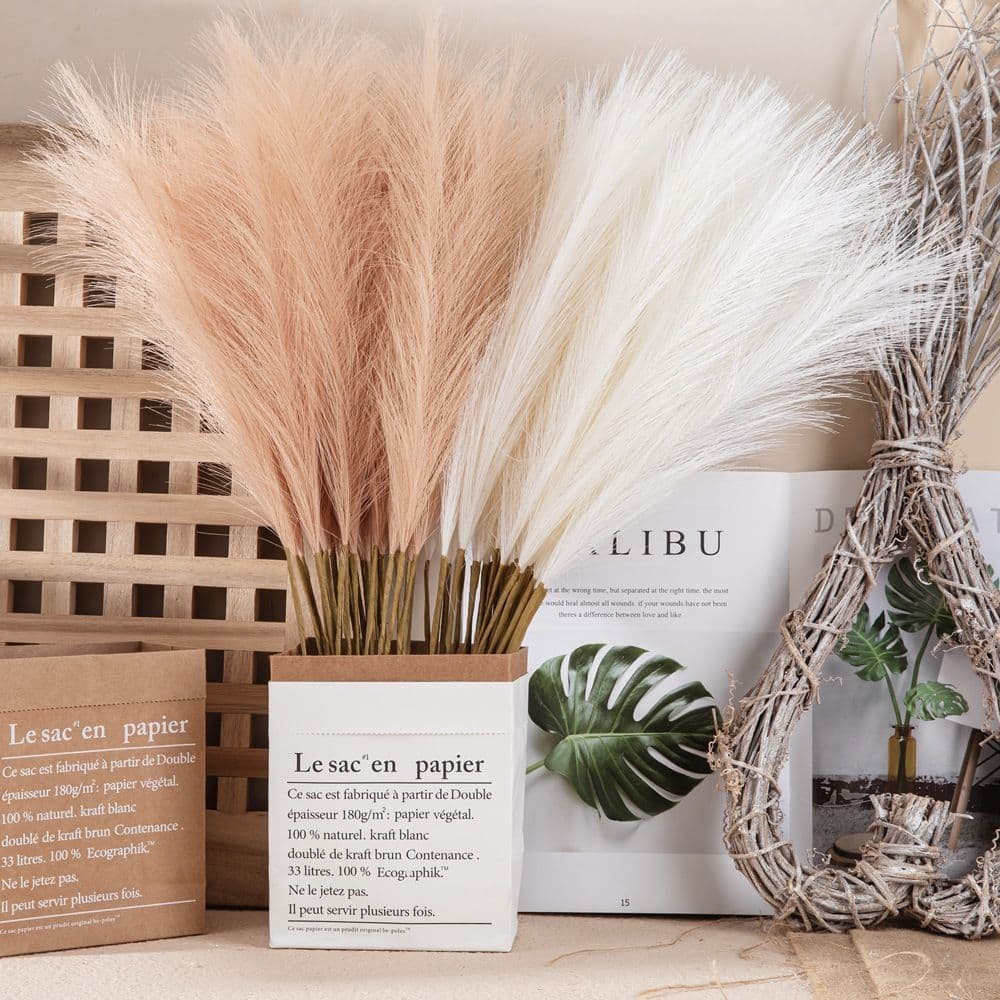 Simulação Reed Grass Pampas Sem Fofo Pampas Pena Grama Casamento Decoração de Casa Decoração de Sala de Estar