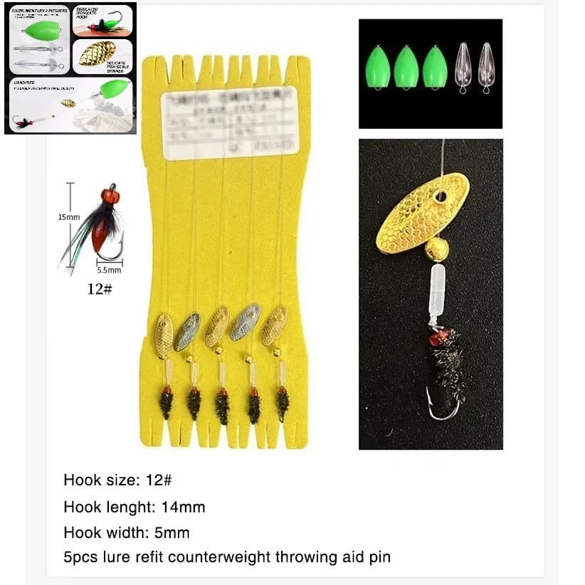 Conjunto De Pesca Com Mosca Acabado , Anzol setfly , Iscas Artificiais Realistas , mini Isca De Insetos , Colher