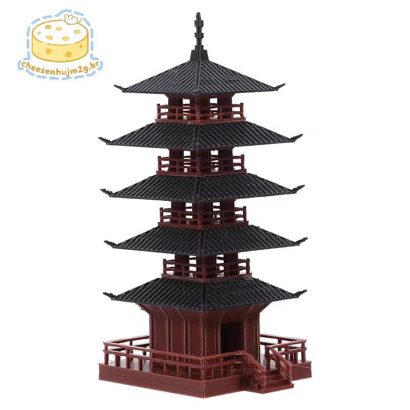 cheesenhujm2g Mini Pagode Pavilhão Estátua Chinês Antigo Modelo De Construção Zen Jardim Decoração De Aquário BR