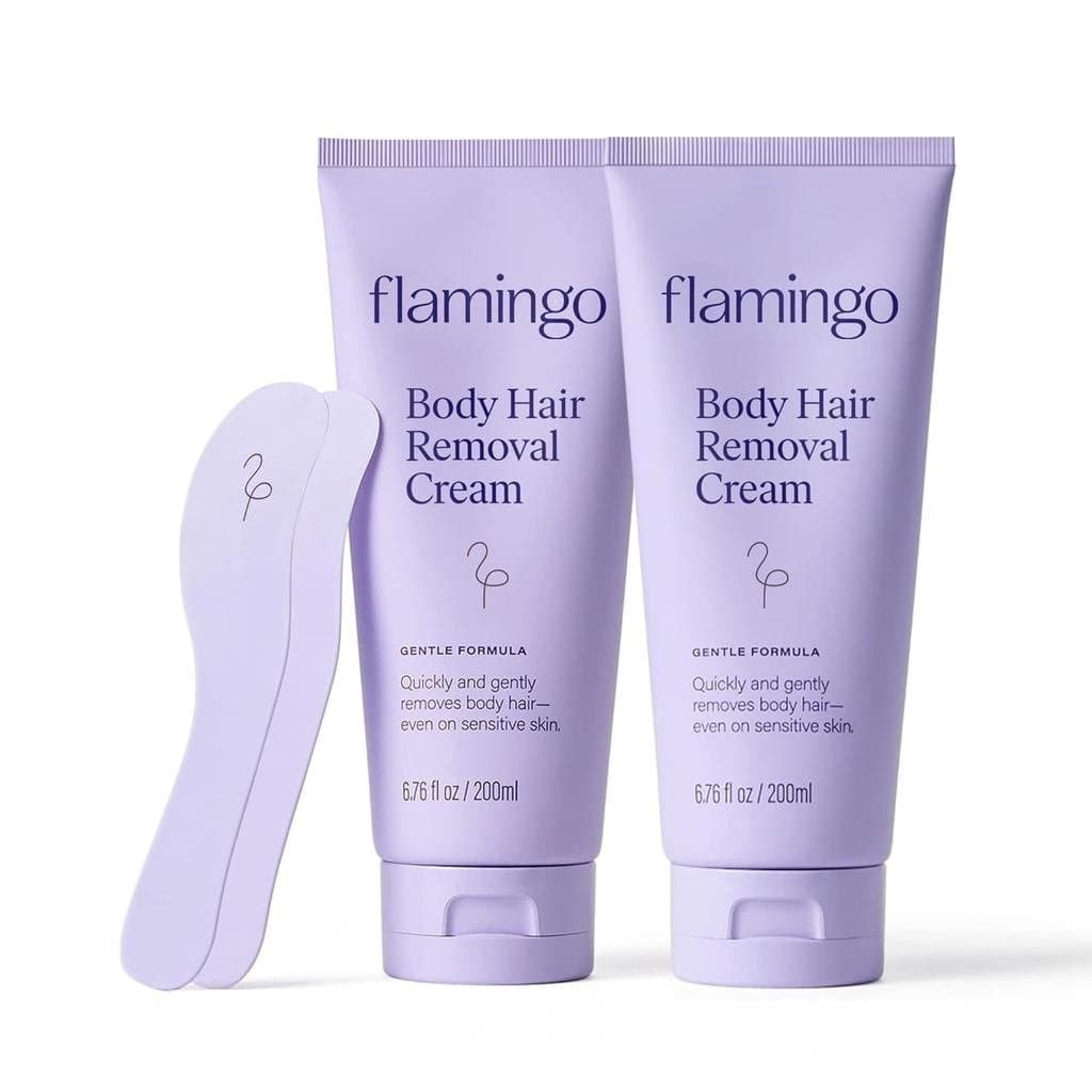 Creme Depilatório Feminino Flamingo - (pacote com 2) 6,76 fl oz - Para remover pelos das pernas, virilha e área íntima.