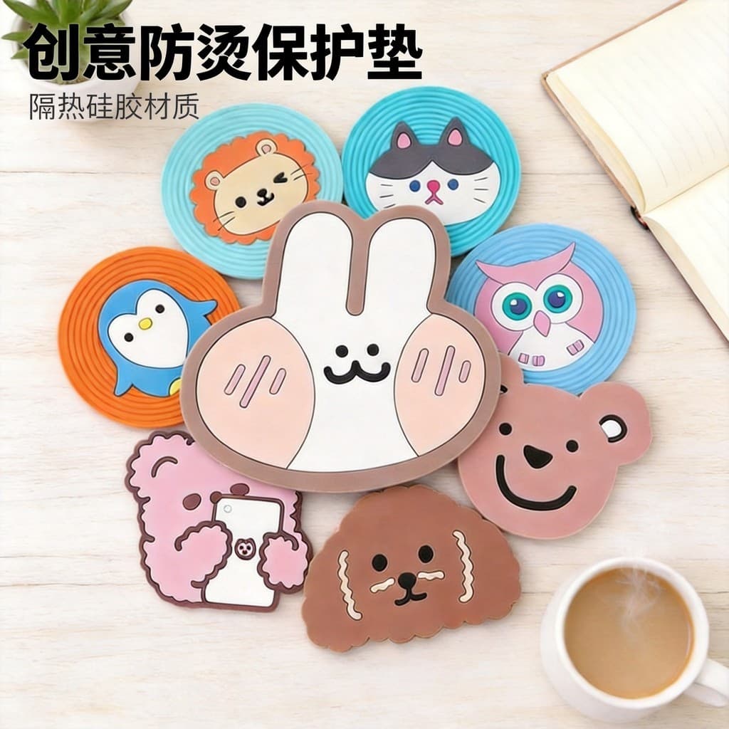 Criativo dos desenhos animados bonito Animal coaster doméstico PVC isolamento térmico antiderrapante tapete de mesa de b