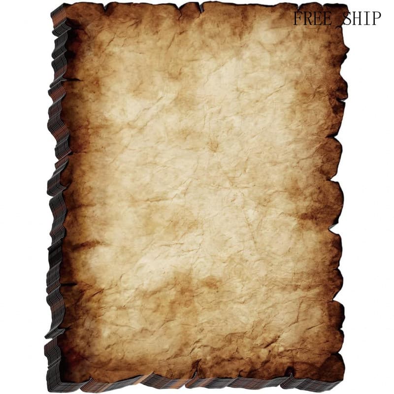 THAWAY 50 Folhas de Papel Antigo de Halloween, Papel Vintage com Borda Irregular, 8,5 x 11 Polegadas, Impressão em Ambos