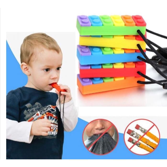 Colar Sensorial Mordedor Autista criança Autismo TDAH Stress Estresse Calmante
