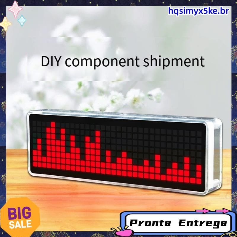 Captador De Som Eletrônico DIY LED Kit De Espectro De Música Luz Ambiente Com Display De Relógio 256 Contas De Lâmpada M