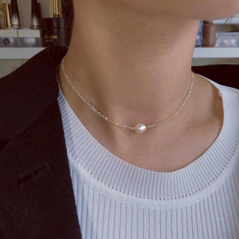 Colar De Pérolas De Água Doce De 2mm Cristal Preço No Atacado