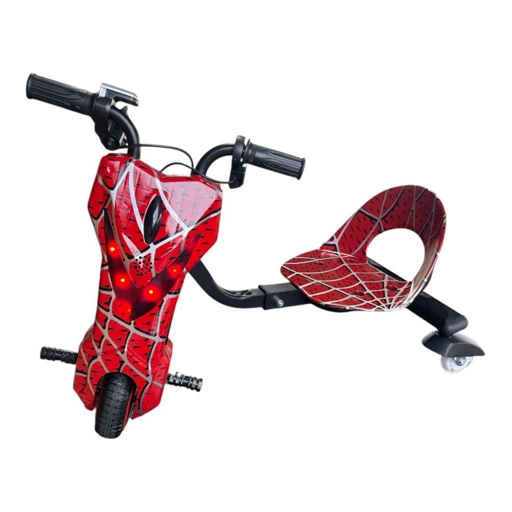 Triciclo Patinete Elétrico 3 Rodas Infantil Drift 250w 50kg Homem Aranha