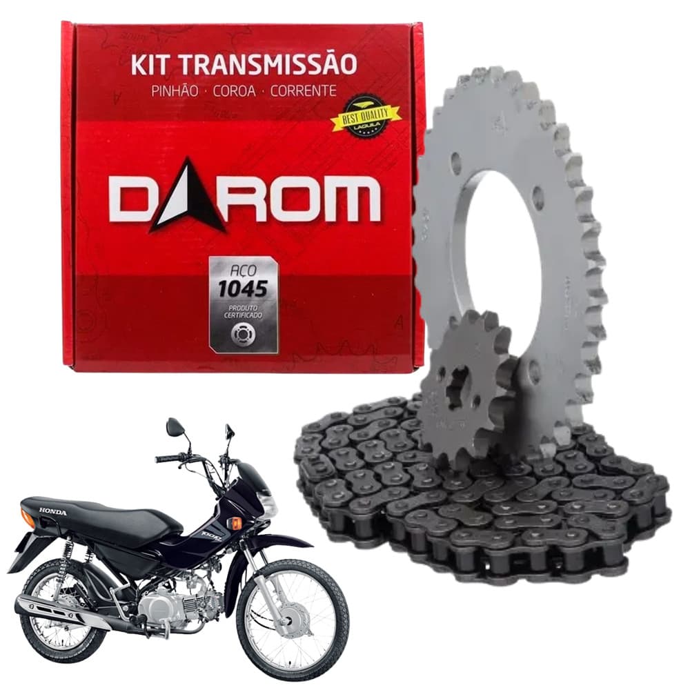 Kit Relação Transmiss˜o Darom Pop 100 2007 a 2015 Aço 1045