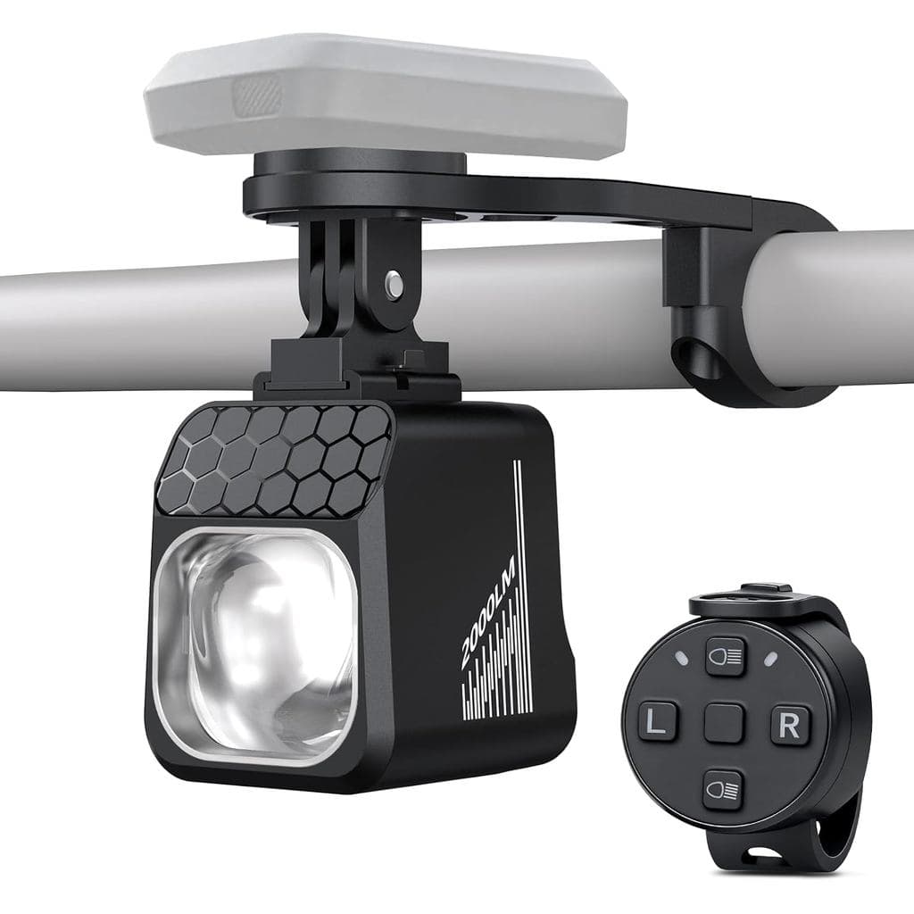 Farol de Bicicleta de 2000 Lúmens, Compatível com Garmin/Bryton, Luz Frontal de Bicicleta com Feixe Alto e Baixo Antirre
