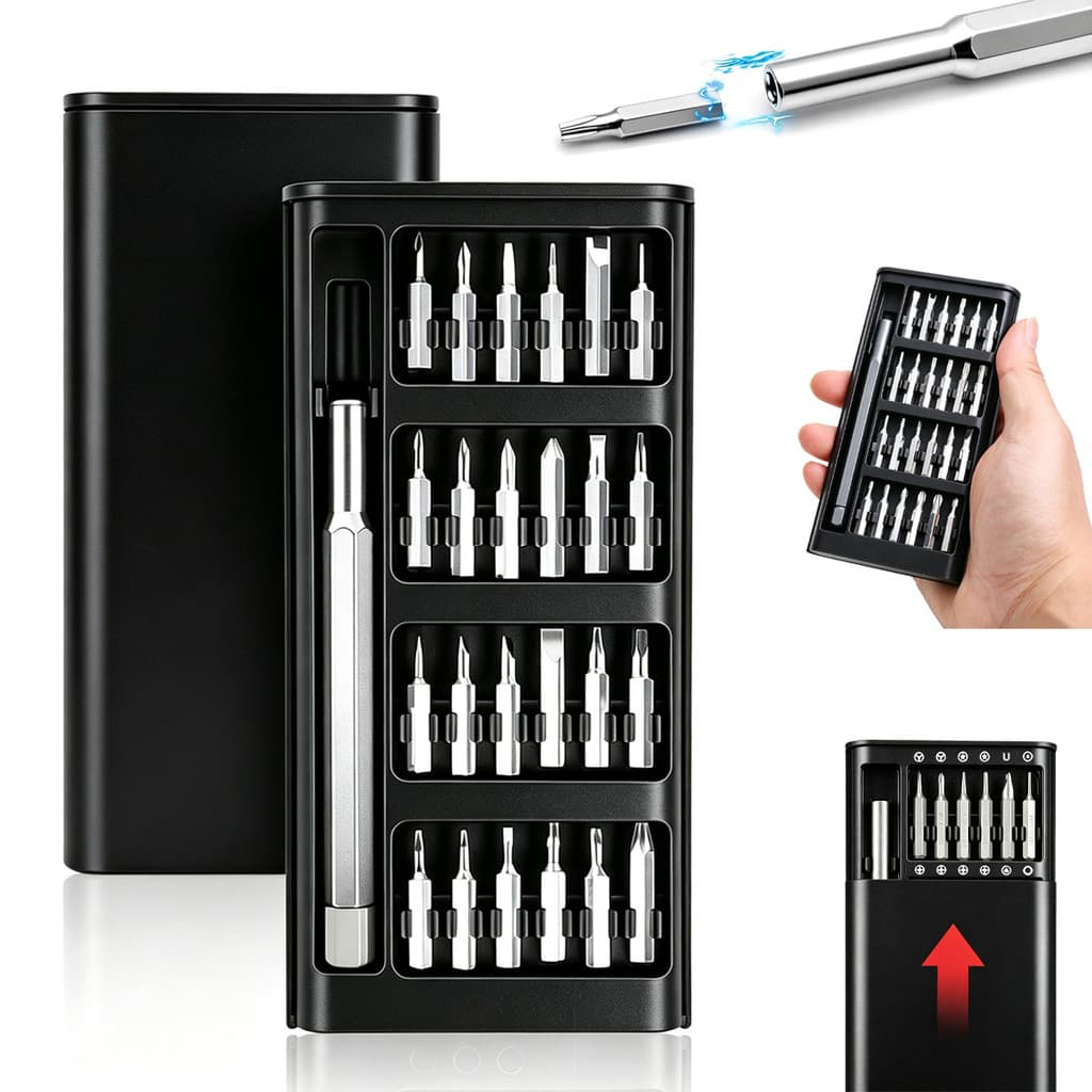 Kit Jogo Chave de Precisão Magnética 24 em 1 Ferramenta Profissional para Reparo de Celular, Computador e Eletrônicos