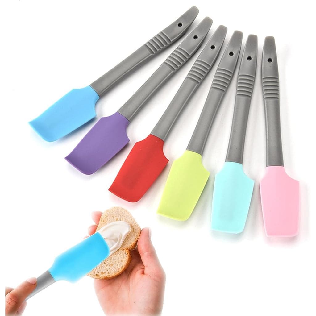 6 Espátulas Mini de Silicone, Espátulas Pequenas Curvas, Espátulas para Uso na Cozinha, para Cozinhar e Assar, para Uso