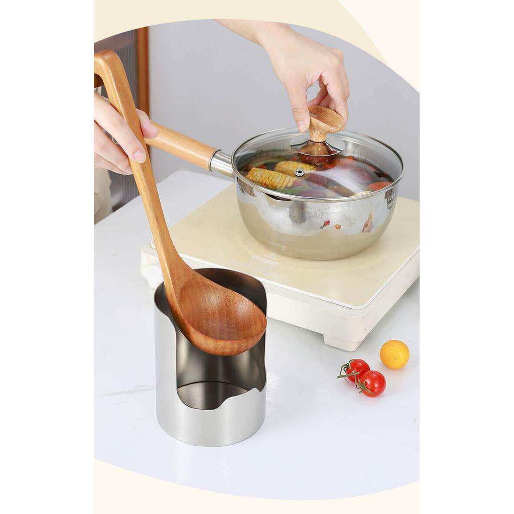 Colher de aço inoxidável rack suporte pote tampa espátula armazenamento espátula colher arroz colher cozinha bancada rac