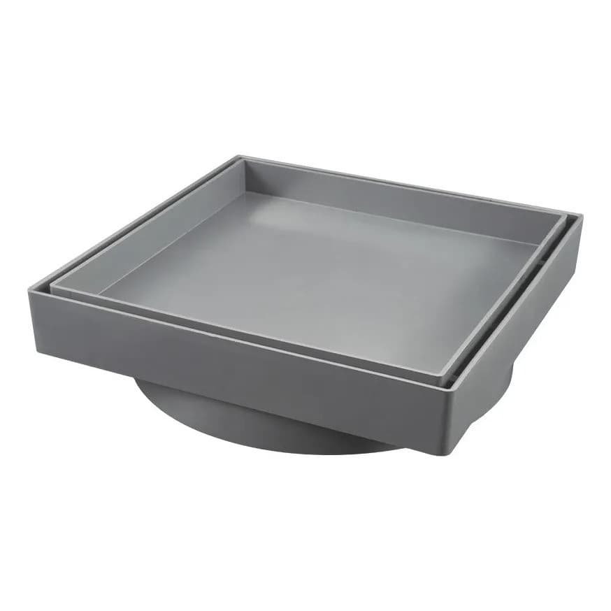 Ralo Oculto Invisível 15x15 Cinza Claro Sslares Piso Porcela