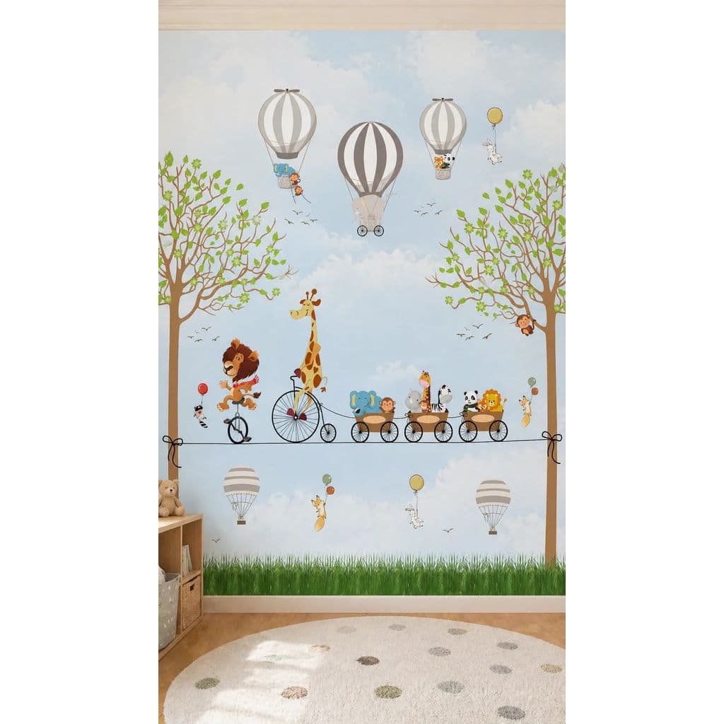 Papel de Parede Infantil Animais e Bicicletas AL 22