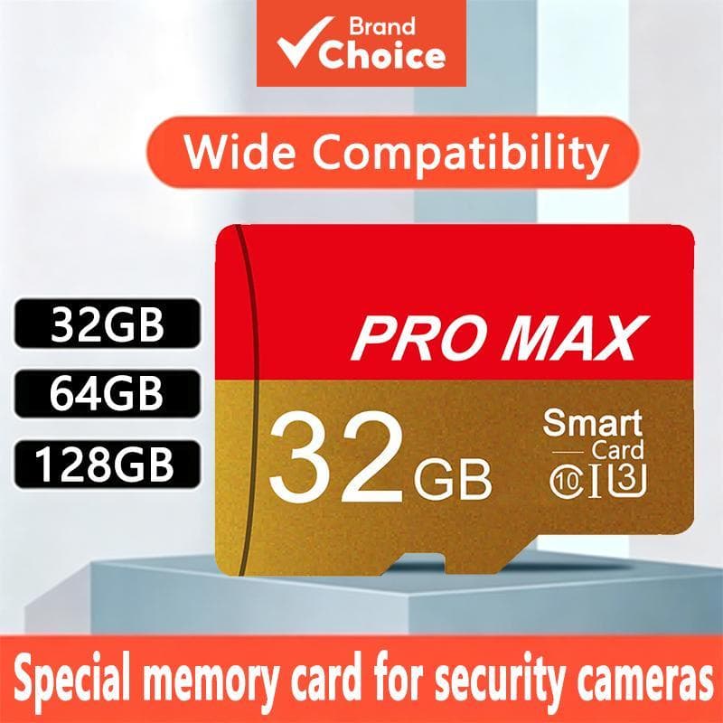 Cartão Micro SD à Prova d'Água 32GB 64GB 128GB Classe 10 Alta Velocidade para Câmera de Segurança, Câmera Veicular,