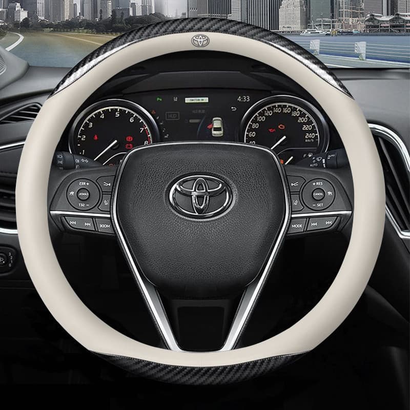 Adequado para Toyota Vios ncp93, Wish, Hilux, Yaris, Rush, Corolla Cross, capa de volante de carro em couro de fibra de