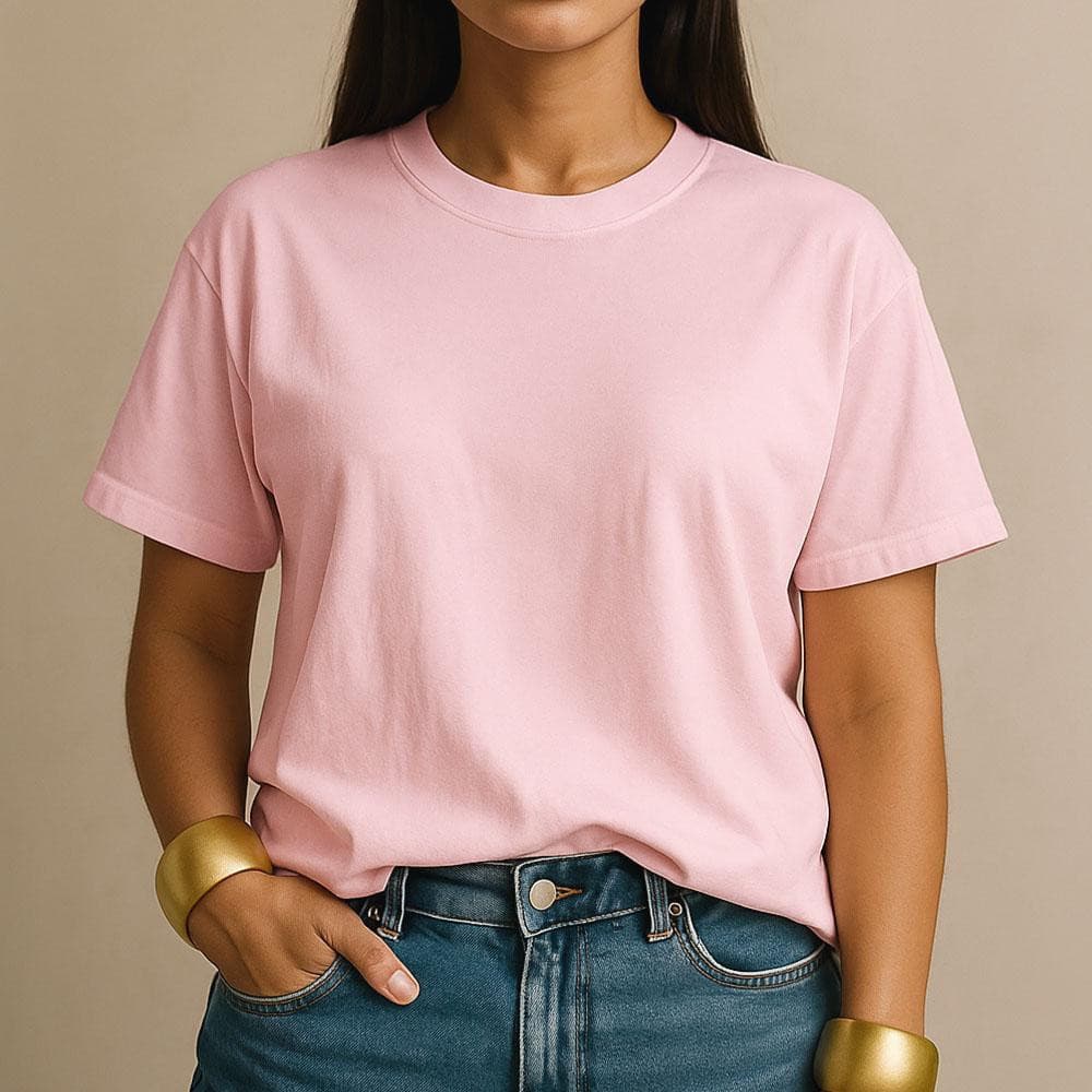 Camiseta Feminina 100% Algodão Lisa Premium Casual Dia a Dia Trabalho Gym Moda Conforto Top Estilosa