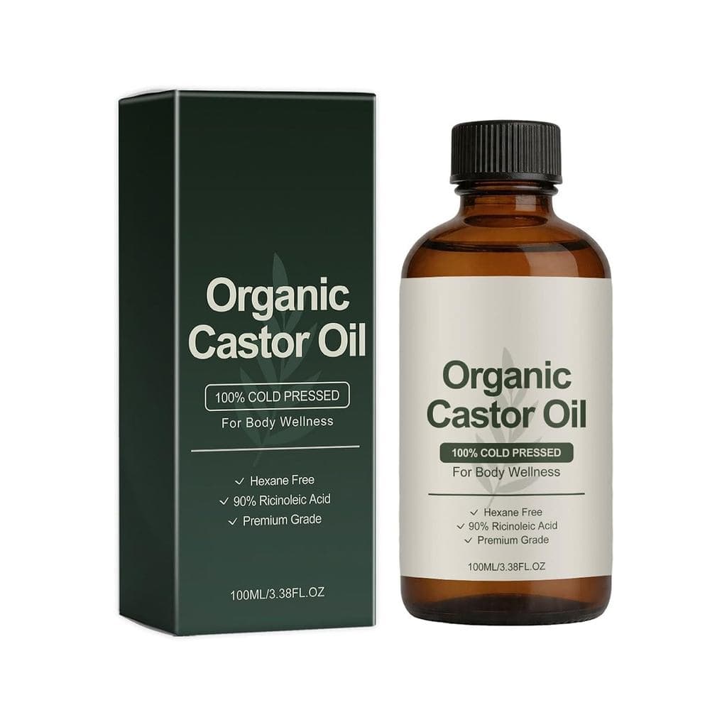 Vitalogen Óleo de Rícino Orgânico para Compressas - Óleo Orgânico Prensado a Frio, Sem Compressa