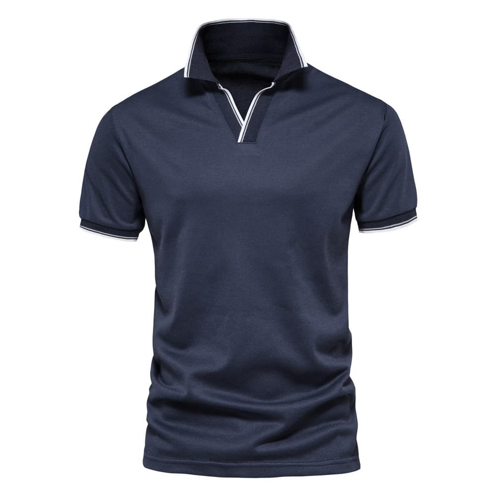 [Novo produto] Tamanho europeu de alta qualidade% algodão gola masculina de manga curta Top masculino [venda quente]