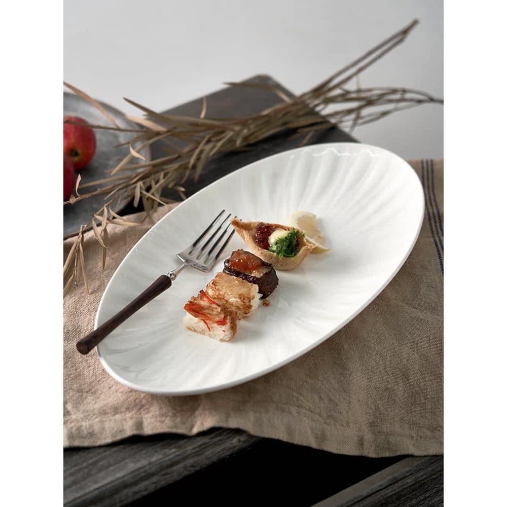 IMhous prato de peixe doméstico europeu em relevo calêndula cerâmica utensílios de mesa microondas cozimento a vapor dis