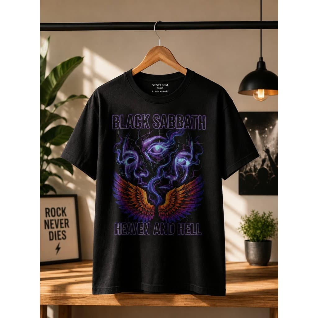 Camiseta Banda Rock Black Sabbath Estampa