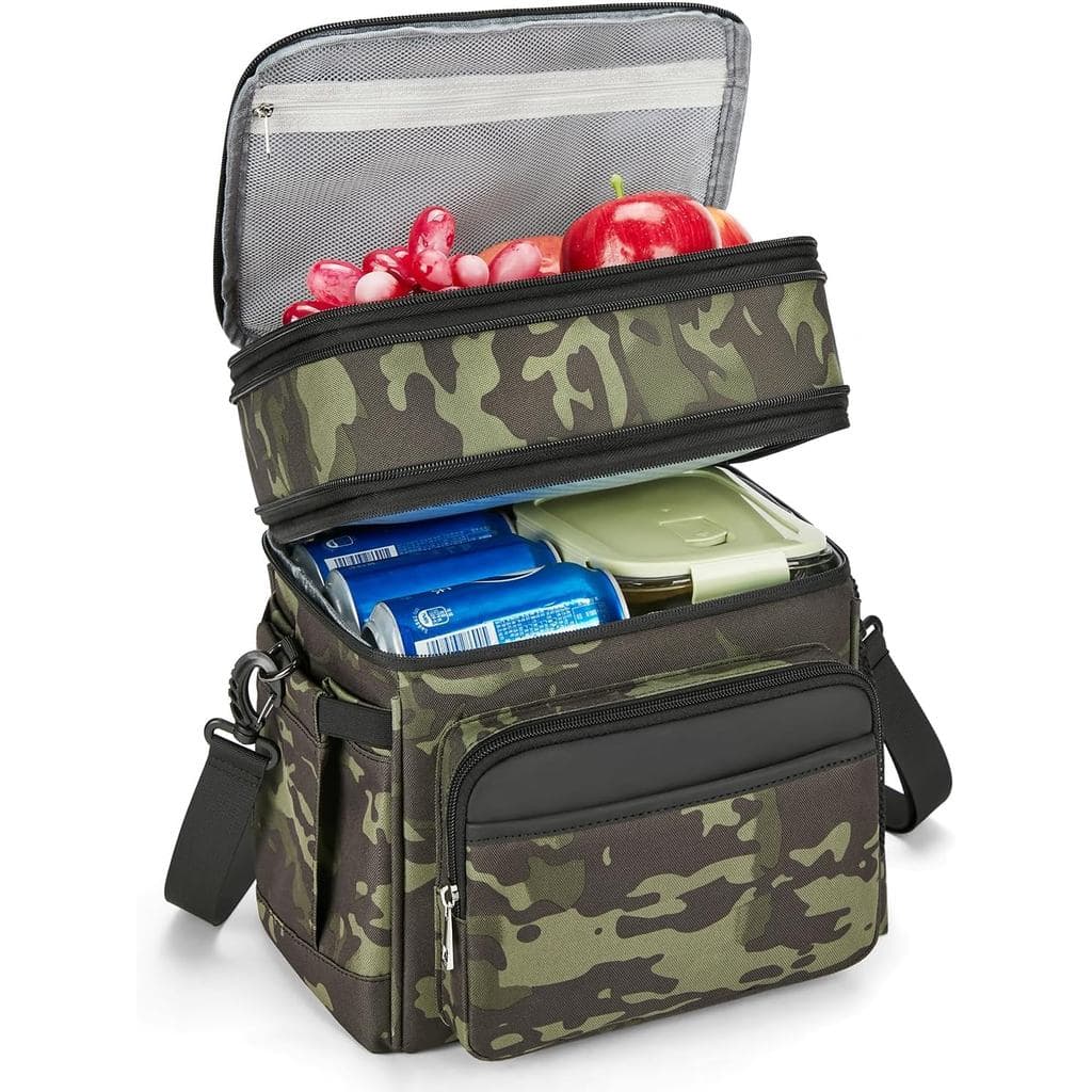 Bolsa Térmica para Almoço e Lancheira para Homens - Bolsa Térmica Reutilizável de Duplo Compartimento para Mulheres, Bol