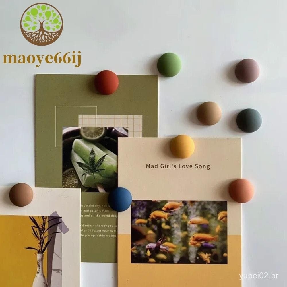 MAOYE66 6pcs Ímãs De Geladeira , Adesivos Redondos Foscos Para Simples