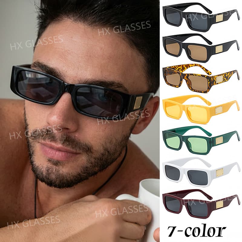 Moda Retângulo Óculos De Sol Para Mulheres Homens Quadrado Resistente A UV Anti Radiação Colorido Ao Ar Livre Tons Condu