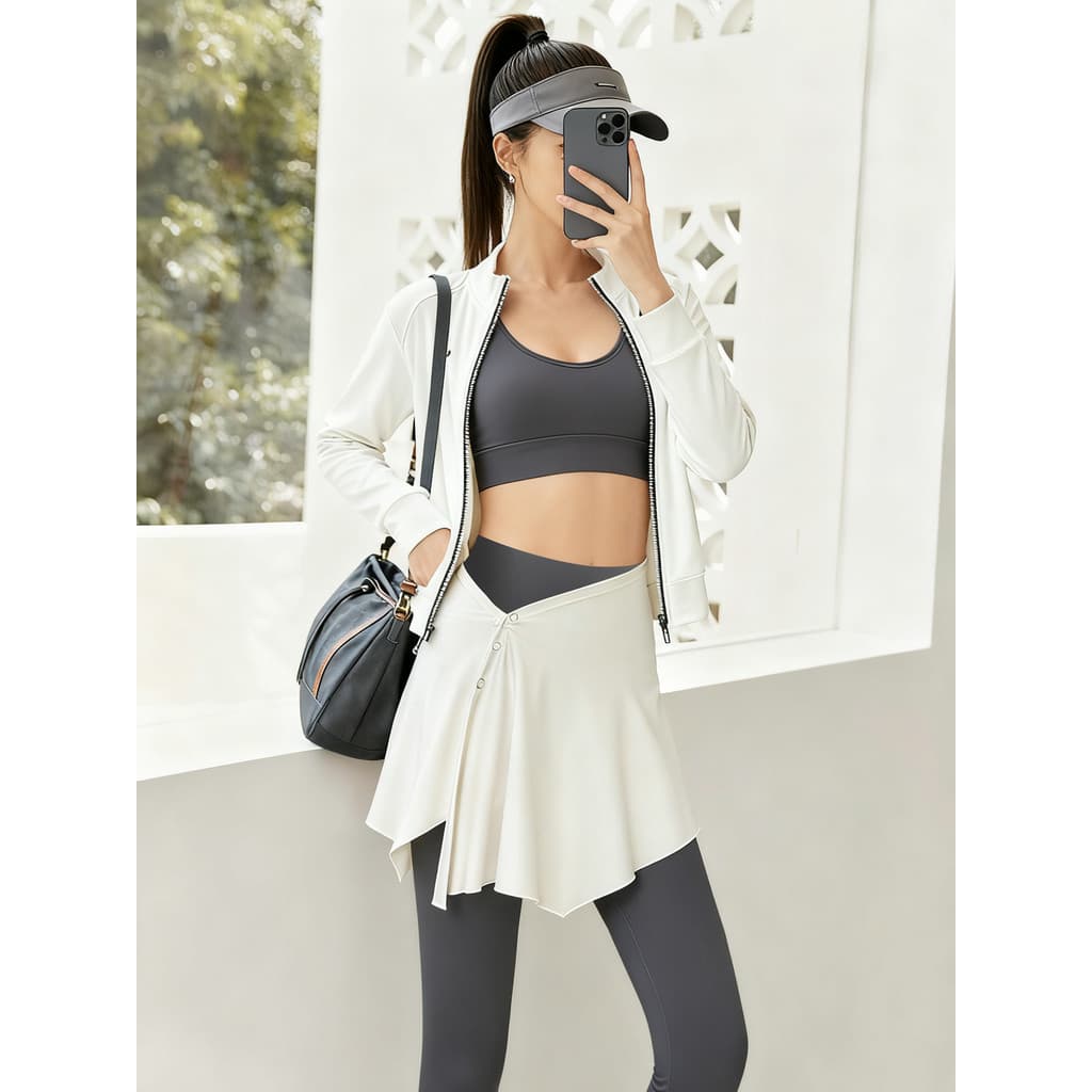 Anti-constrangimento peido cobrindo cortina Yoga saia feminina saia de Fitness Leggings Hip cobrindo avental vergonha pa