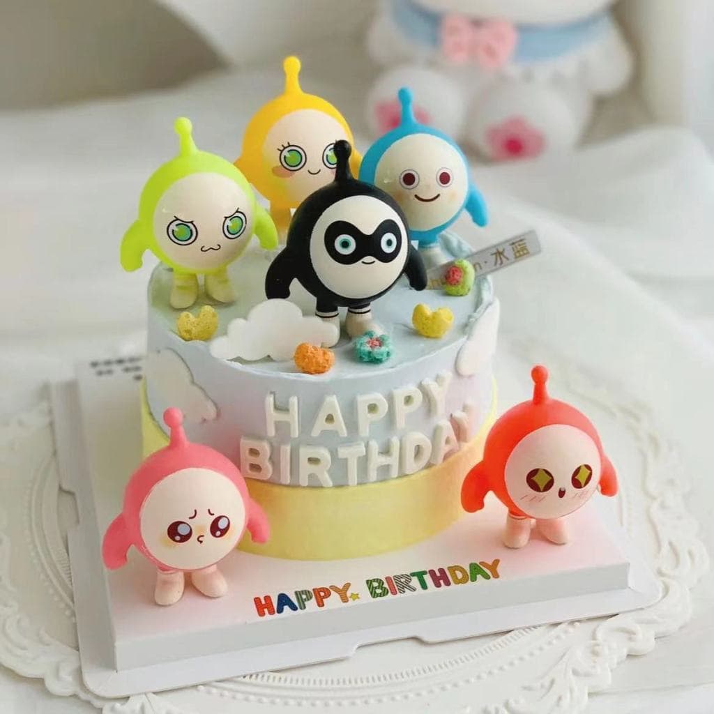 Decoração De Bolo De Festa Eggy , Estatueta popular De Desenho Animado , Acessório De Aniversário , Brinquedo Infantil C