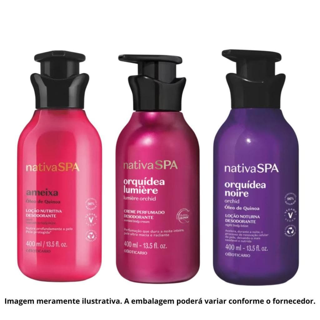 Nativa Spa Conjunto Triplo de Hidratação Corporal 400ml