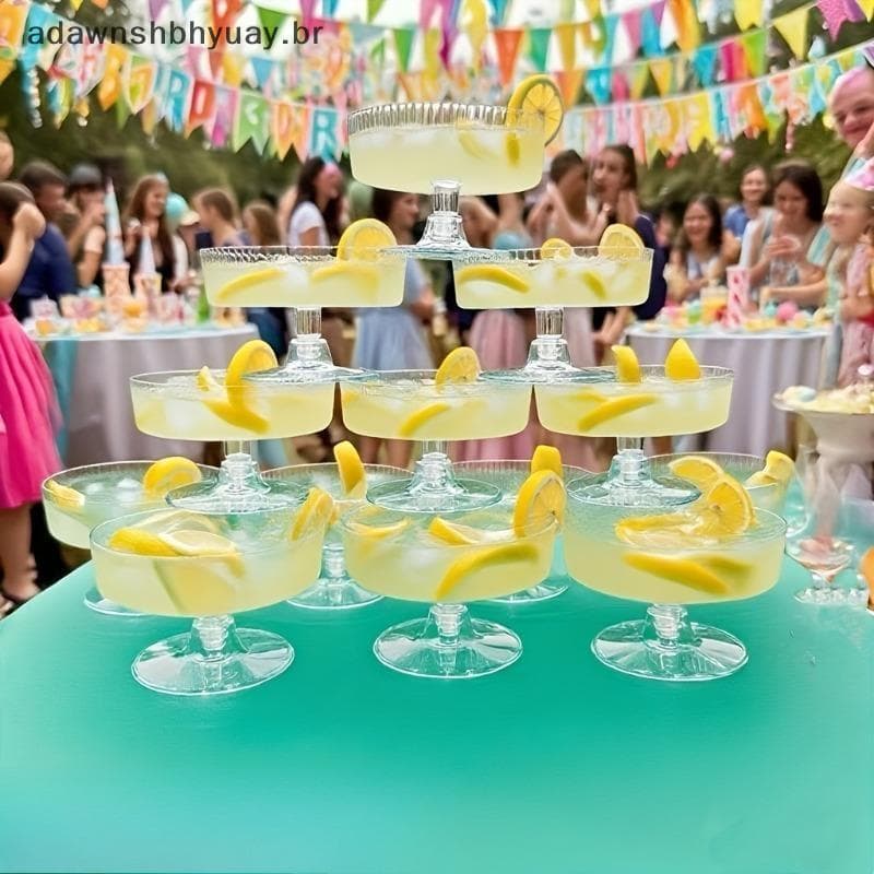 Adawnshbyuay 10 Peças De Plástico Sem BPA De Qualidade Alimentar , Copos De Martini Sobremesa , Flautas Para Casamento ,