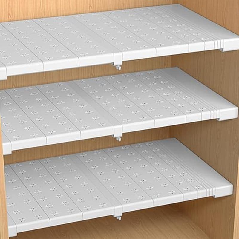 Organizadores De Prateleiras De Armário Expansíveis , Haste De Prateleira De Tensão De Guarda-Roupa Ajustável Resistente
