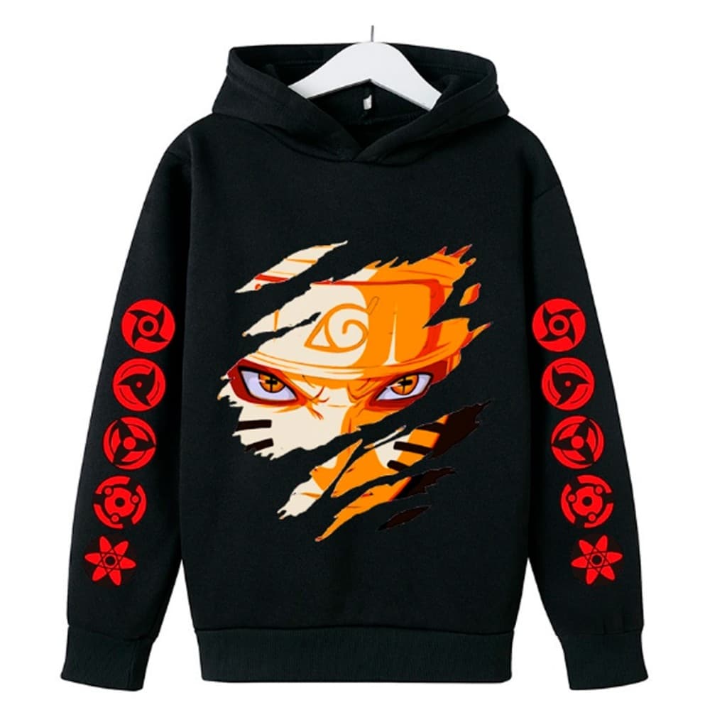 Moletom Infantil Naruto Kurama Blusa de Frio Quentinho Anime Nerd