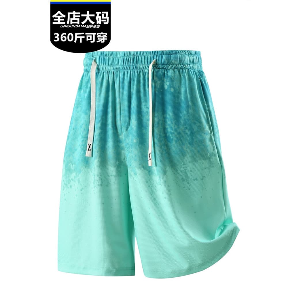Além de gordura plus Size versão solta fino Shorts de secagem rápida masculino juventude contraste cor All-Match calças