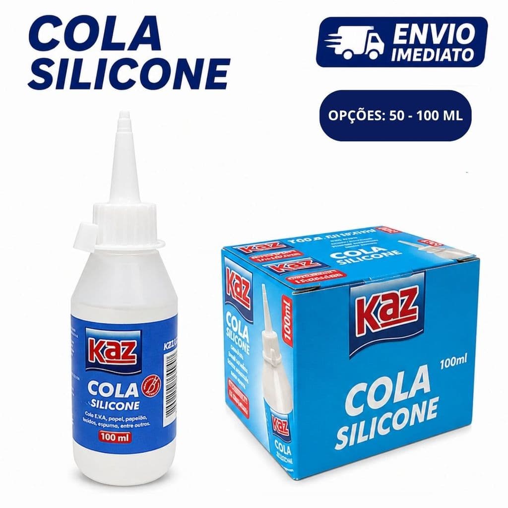 Cola Silicone Líquida 50ml 100ml Escolar Artesanato Papel EVA Madeira